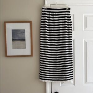 Black and White Striped Sweater Pencil Skirt